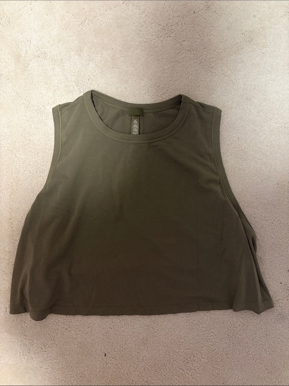 Skims Women's Olive Green Boyfriend Crop Tank Top 3X New & Washed